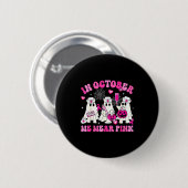 October We Wear Nk Nurse Ghost Halloween Breast Ca Button (Vorne & Hinten)