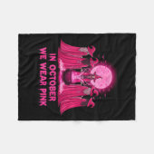 October We Wear Nk Witch Halloween Breast Cancer A Fleecedecke (Vorderseite (Horizontal))
