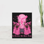 October We Wear Nk Witch Halloween Breast Cancer A Karte (Vorderseite)