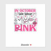 October We Wear Pink Nurse Breast Cancer Awareness Aufkleber (Blatt)