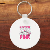 October We Wear Pink Nurse Breast Cancer Awareness Schlüsselanhänger (Vorderseite)