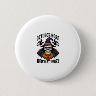 October-Zauberhemd Vintage-Halloween-Geburtstags-D Button