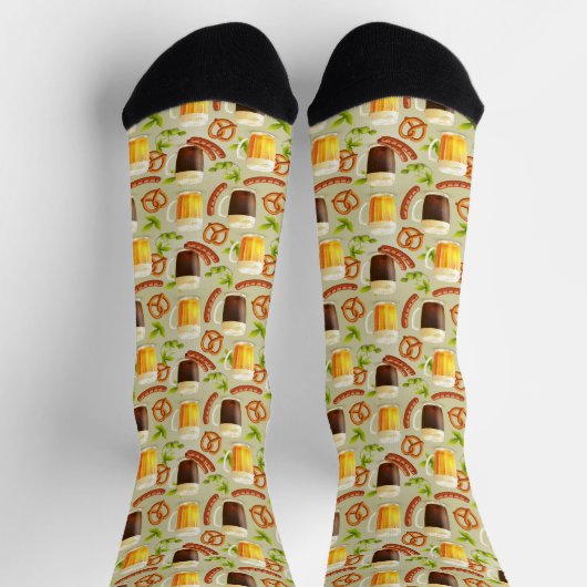 Octoberfest Beer, Würstchen und Bretzel Socken (Oben)