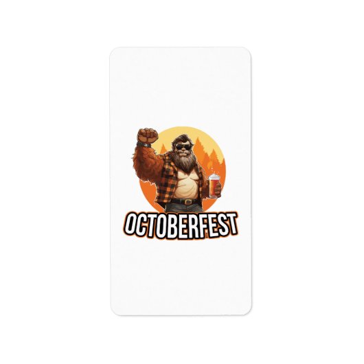 Octoberfest Bigfoot Adressaufkleber (Vorne)