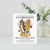 Octoberfest Brats Party Einladung Bier (Stehend Vorderseite)