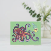 OctoCoffee Postkarte (Stehend Vorderseite)