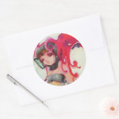 Octogirl-Aufkleber Runder Aufkleber (Umschlag)