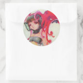 Octogirl-Aufkleber Runder Aufkleber (Tasche)