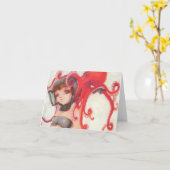 Octogirl Notecard Karte (Gelbe Blume)