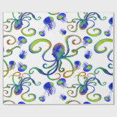 OctoJelly Sea Creature Anpassbare Wrapping Paper Geschenkpapier (Flach)