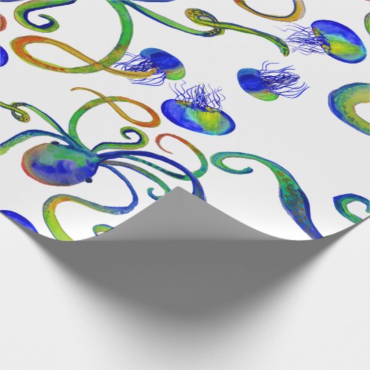 OctoJelly Sea Creature Anpassbare Wrapping Paper Geschenkpapier (Ecke)