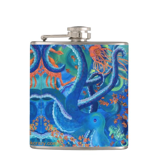 Octopacifica Vinyl Wrapped Flask Flachmann (Vorderseite)