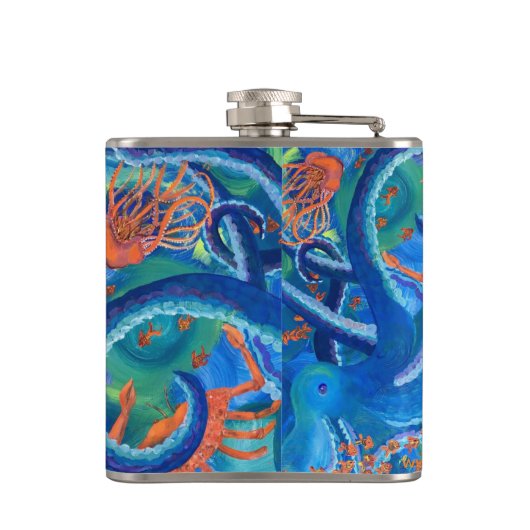 Octopacifica Vinyl Wrapped Flask Flachmann (Rückseite)