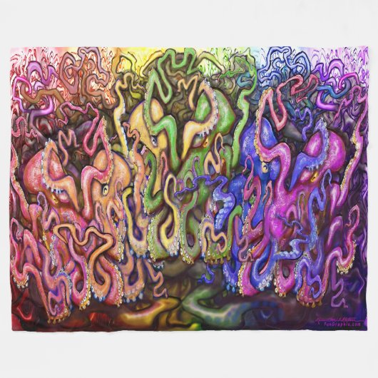 Octopi Fleece Blanket (Vorderseite (Horizontal))