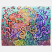 Octopi Fleece Blanket (Vorderseite (Horizontal))