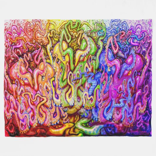 Octopi Fleece Blanket (Vorderseite (Horizontal))
