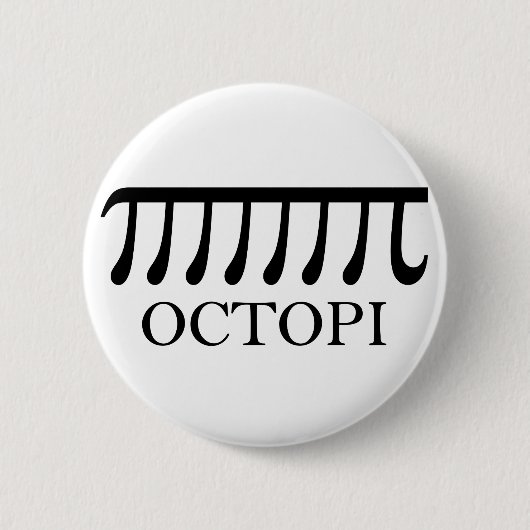 Octopi - Funny Pi Octopus Math Button (Vorderseite)