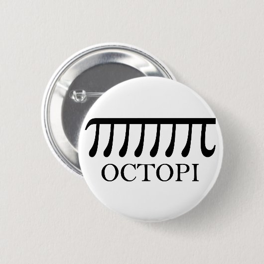 Octopi - Funny Pi Octopus Math Button (Vorne & Hinten)