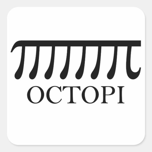 Octopi - Funny Pi Octopus Math Quadratischer Aufkleber (Vorderseite)