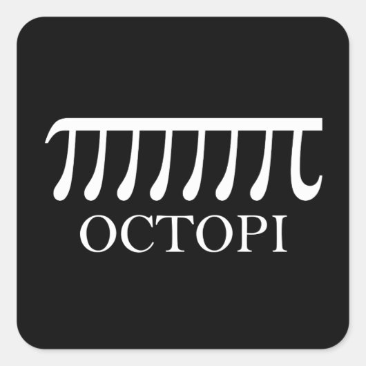 Octopi - Funny Pi Octopus Math Quadratischer Aufkleber (Vorderseite)