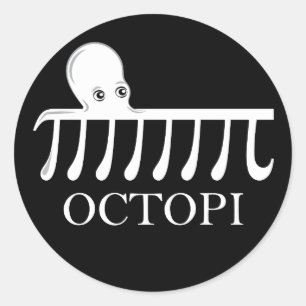Octopi - Funny Pi Octopus Math Runder Aufkleber