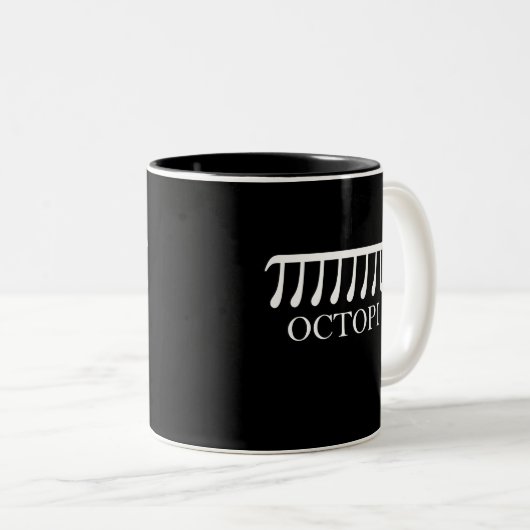 Octopi - Funny Pi Octopus Math Zweifarbige Tasse (VorderseiteRechts)
