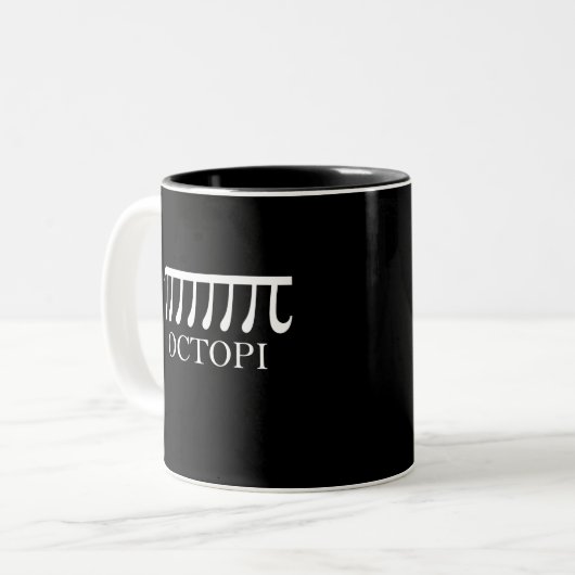 Octopi - Funny Pi Octopus Math Zweifarbige Tasse (Vorderseite Links)