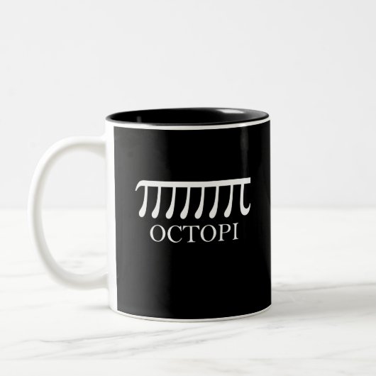 Octopi - Funny Pi Octopus Math Zweifarbige Tasse (Links)
