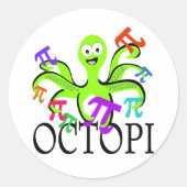 Octopi Pi Day Runder Aufkleber (Vorderseite)
