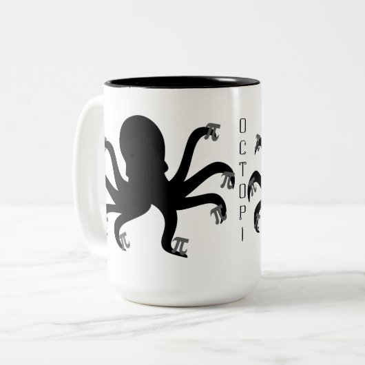 Octopi Pi Day Zweifarbige Tasse (Vorderseite Links)