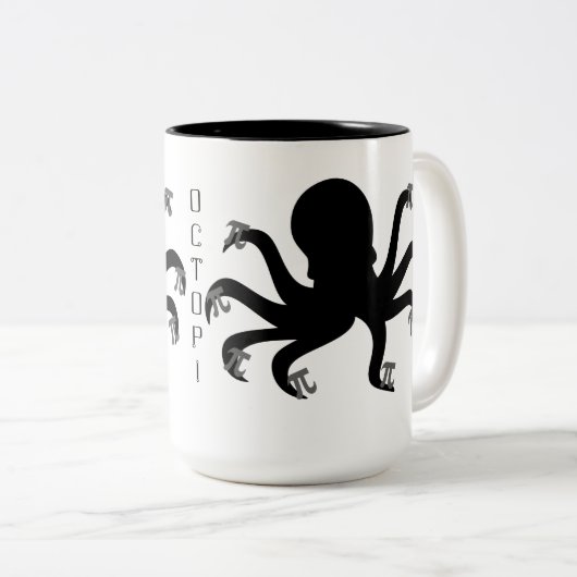 Octopi Pi Day Zweifarbige Tasse (VorderseiteRechts)