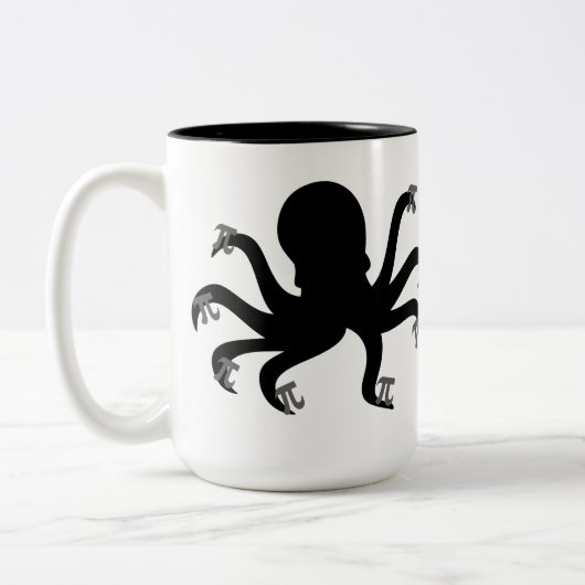 Octopi Pi Day Zweifarbige Tasse (Links)