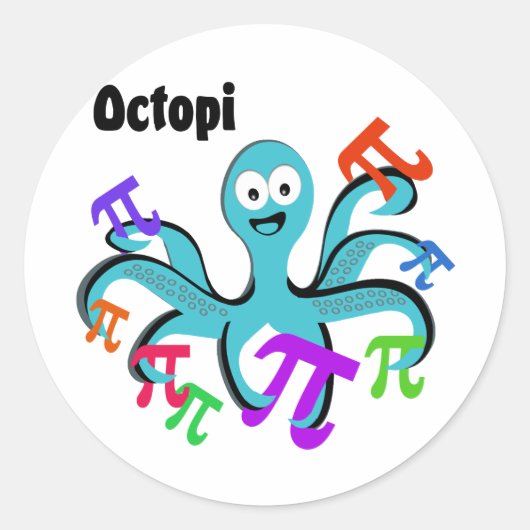 Octopi Runder Aufkleber (Vorderseite)