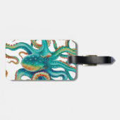 Octopis aquamariner TentakelnWatercolor Gepäckanhänger (Rückseite horizontal)