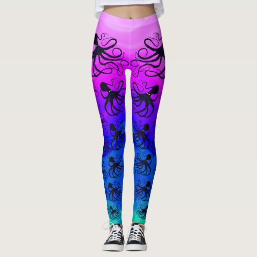Octopodes auf Rosa zum Grün - Leggings (Vorderseite)