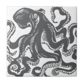 Octopus 1 black fliese (Vorderseite)