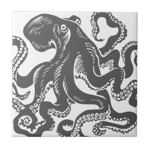 Octopus 1 black fliese