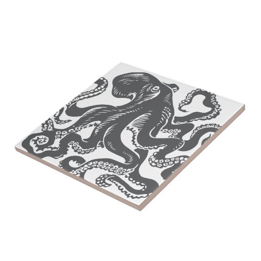 Octopus 1 black fliese (Seite)