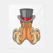 Octopus als Gentleman mit Top-Hut Fleecedecke (Vorderseite)