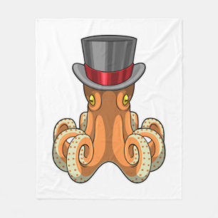Octopus als Gentleman mit Top-Hut Fleecedecke