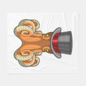 Octopus als Gentleman mit Top-Hut Fleecedecke (Vorderseite (Horizontal))