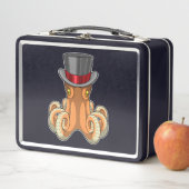 Octopus als Gentleman mit Top-Hut Metall Brotdose (Beispiel)