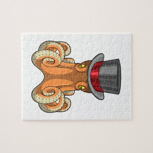 Octopus als Gentleman mit Top-Hut Puzzle (Horizontal)