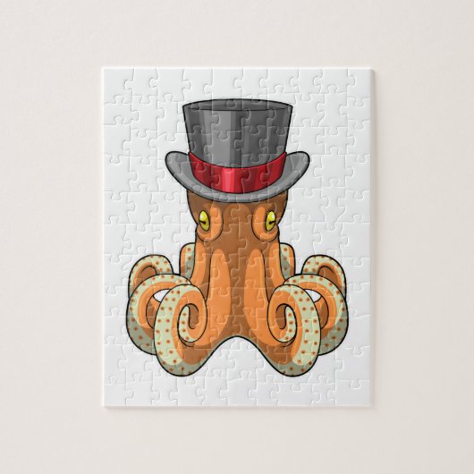 Octopus als Gentleman mit Top-Hut Puzzle (Vertikal)