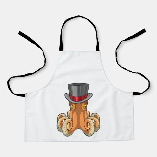 Octopus als Gentleman mit Top-Hut Schürze (Vorderseite)