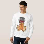 Octopus als Gentleman mit Top-Hut Sweatshirt (Vorne ganz)