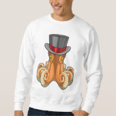 Octopus als Gentleman mit Top-Hut Sweatshirt (Vorderseite)