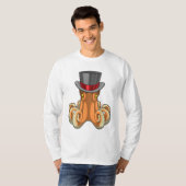 Octopus als Gentleman mit Top-Hut T-Shirt (Vorne ganz)