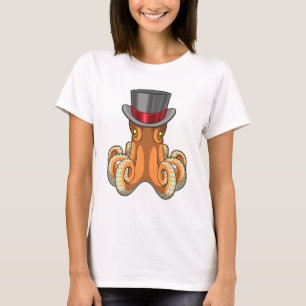 Octopus als Gentleman mit Top-Hut T-Shirt