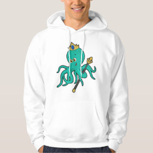 Octopus als König mit Dreifach Hoodie
